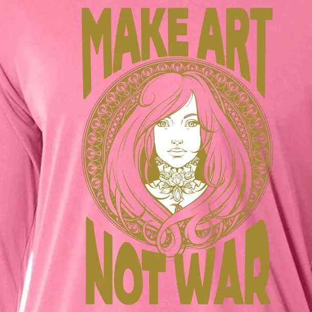 Make Art Not War Cameo Portrait Cooling Performance Long Sleeve Crew