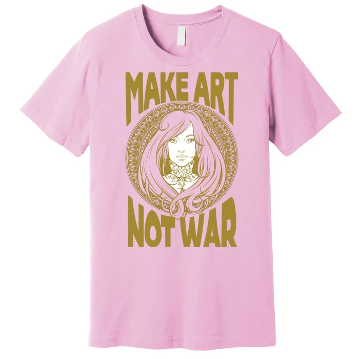 Make Art Not War Cameo Portrait Premium T-Shirt