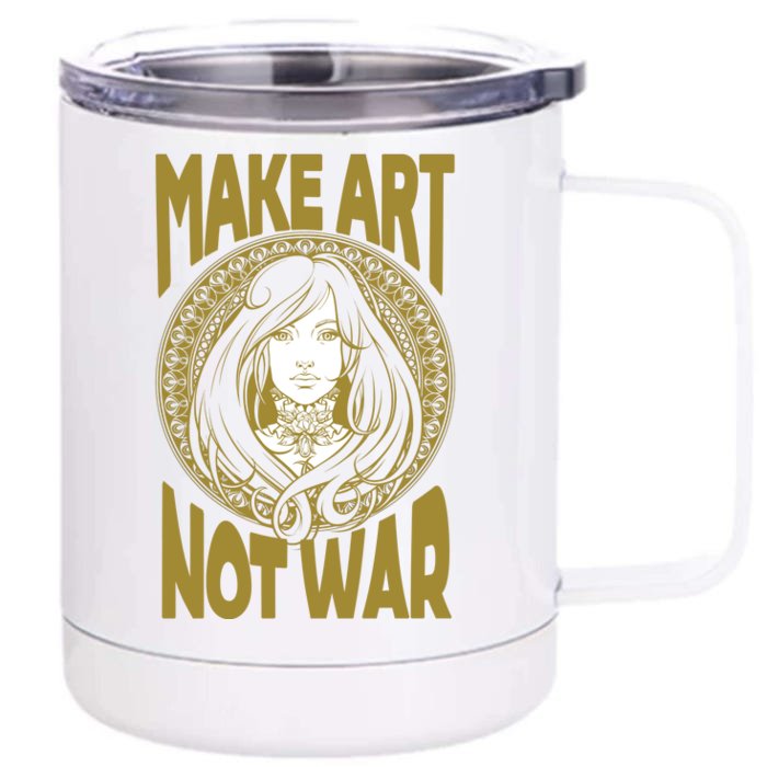 Make Art Not War Cameo Portrait Front & Back 12oz Stainless Steel Tumbler Cup