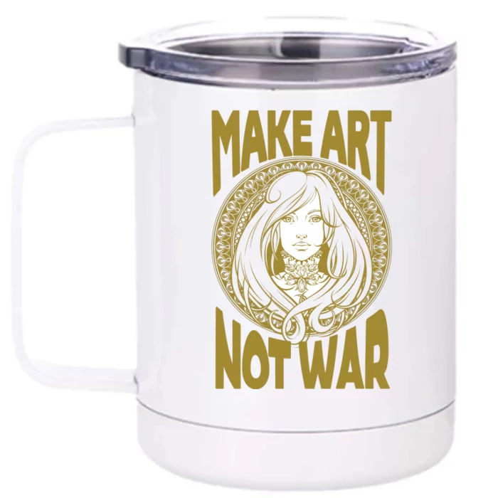 Make Art Not War Cameo Portrait Front & Back 12oz Stainless Steel Tumbler Cup