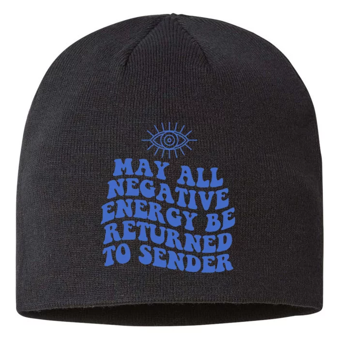 May All Negative Energy Be Returned To Sender Evil Eye 8 1/2in Sustainable Knit Beanie