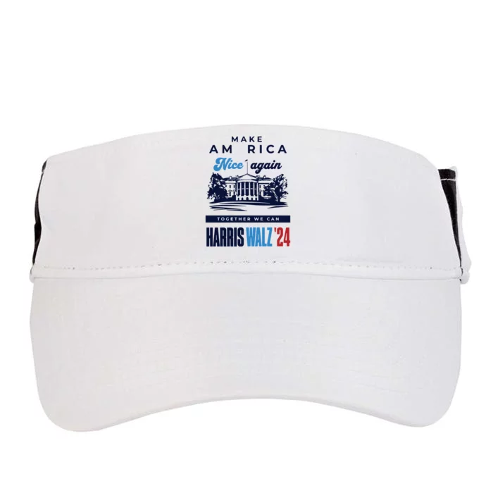 Make America Nice Again Harris Walz Adult Drive Performance Visor