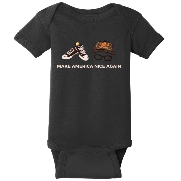 Make America Nice Again Harris Walz Baby Bodysuit