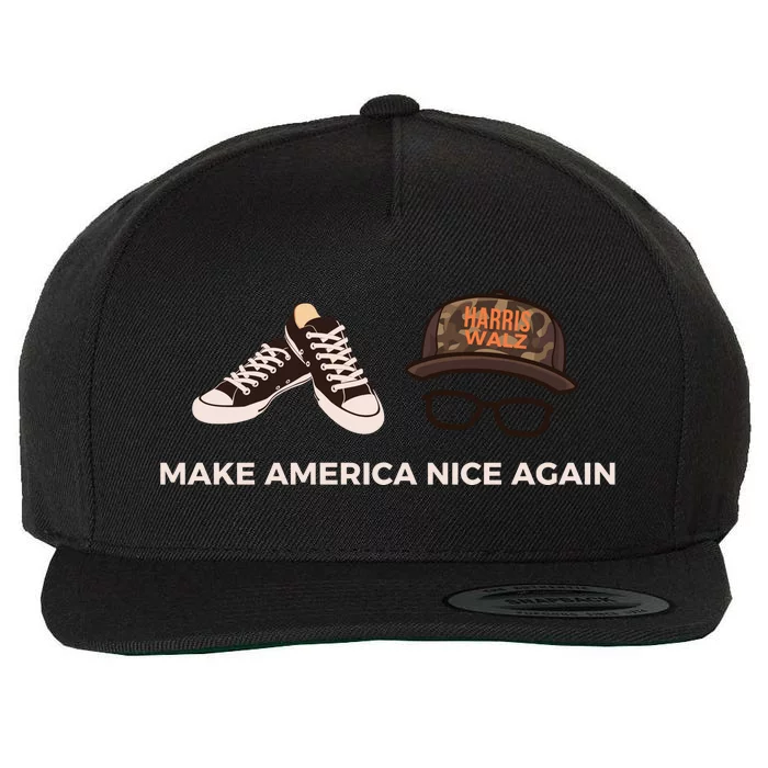 Make America Nice Again Harris Walz Wool Snapback Cap