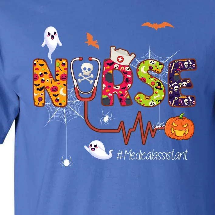 Medical Assistant Nurse Scary Halloween Ghost Spider Nursing Gift Tall T-Shirt