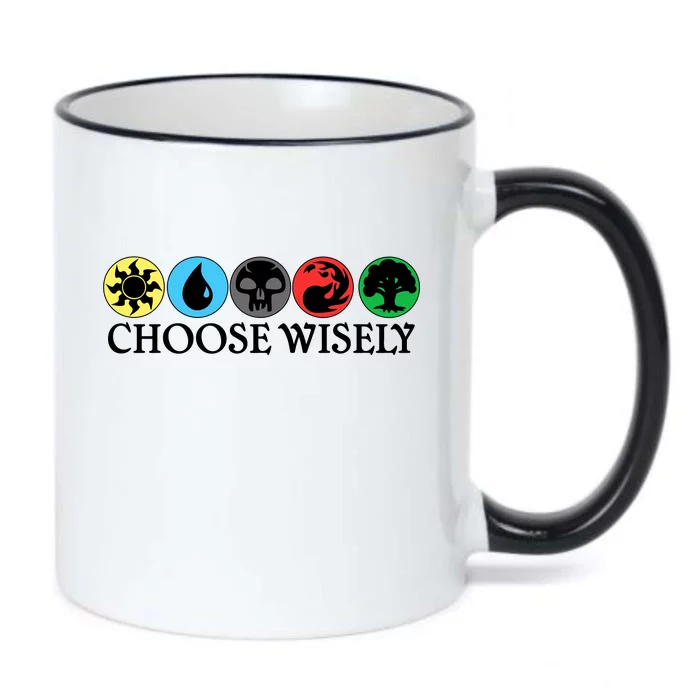 Mana Symbols Gathering Magic Choose Wisely Black Color Changing Mug