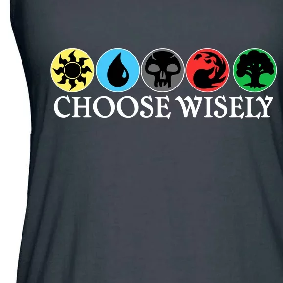 Mana Symbols Gathering Magic Choose Wisely Ladies Essential Flowy Tank