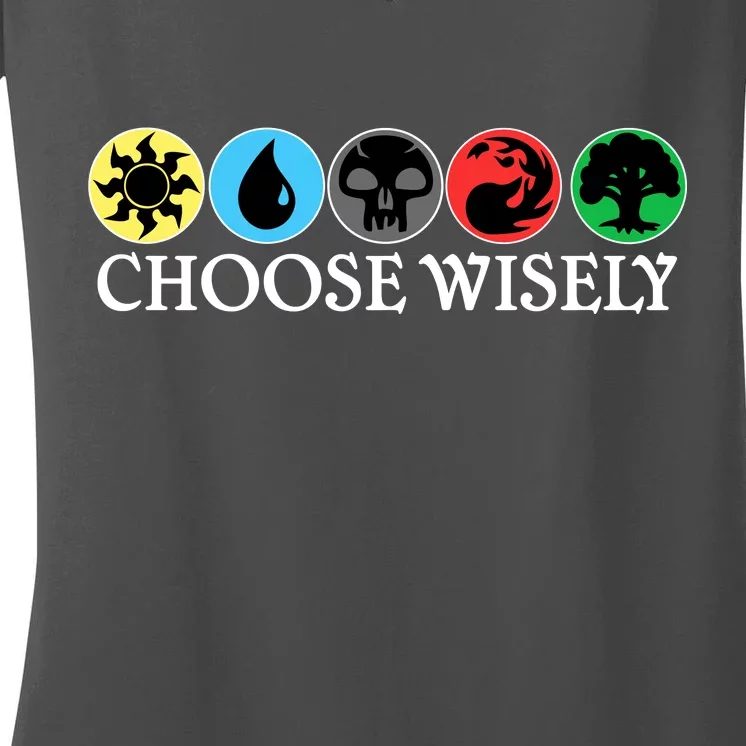 Mana Symbols Gathering Magic Choose Wisely Women's V-Neck T-Shirt