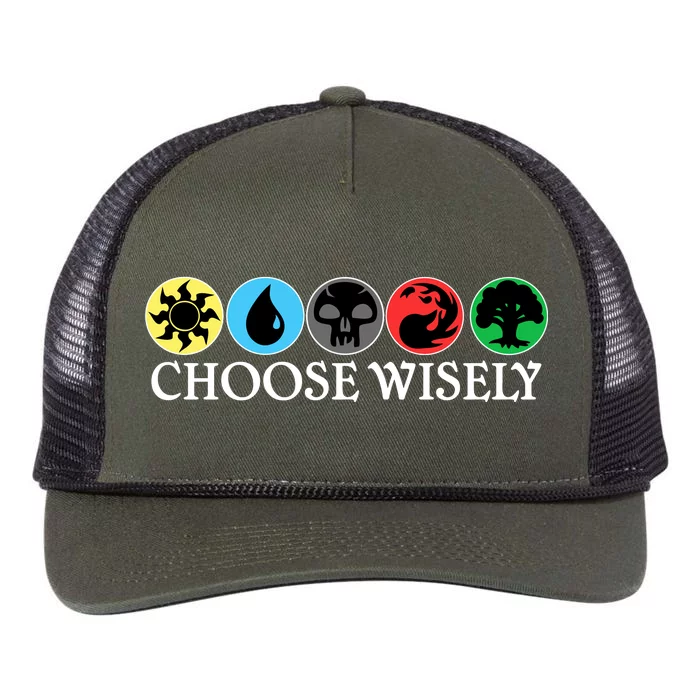 Mana Symbols Gathering Magic Choose Wisely Retro Rope Trucker Hat Cap