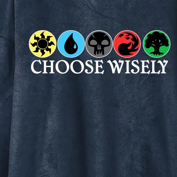 Mana Symbols Gathering Magic Choose Wisely Hooded Wearable Blanket