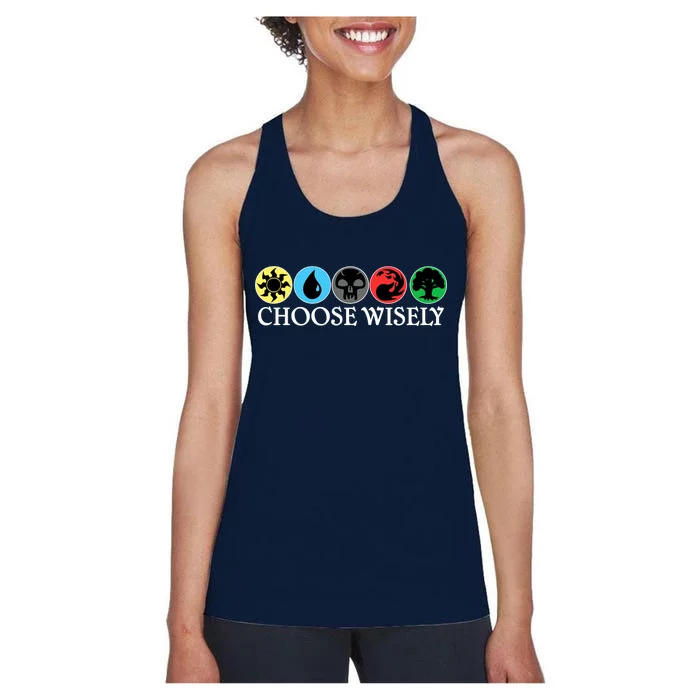 Mana Symbols Gathering Magic Choose Wisely Women's Racerback Tank