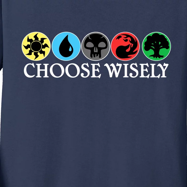 Mana Symbols Gathering Magic Choose Wisely Kids Long Sleeve Shirt