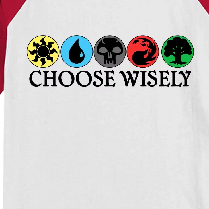 Mana Symbols Gathering Magic Choose Wisely Kids Colorblock Raglan Jersey