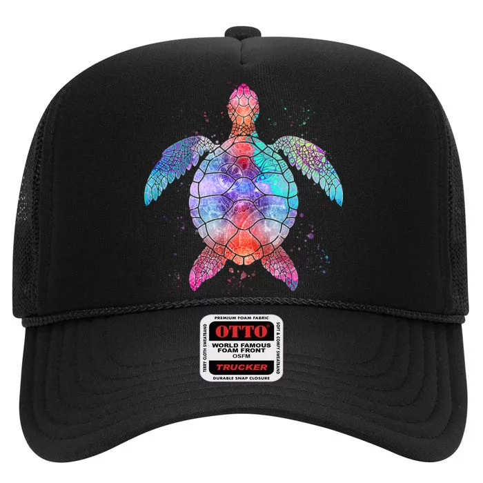 Mandala Sea Turtle High Crown Mesh Trucker Hat