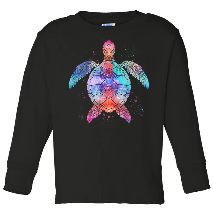 Mandala Sea Turtle Toddler Long Sleeve Shirt