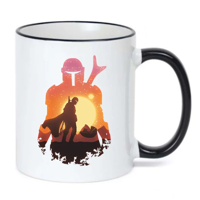 Mando Sunset Illustration Cool Graphic Black Color Changing Mug