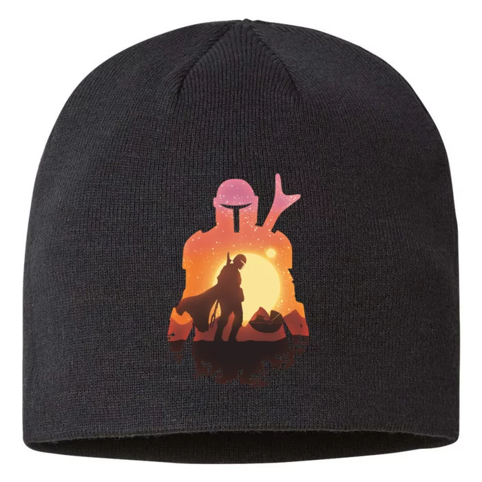 Mando Sunset Illustration Cool Graphic 8 1/2in Sustainable Knit Beanie