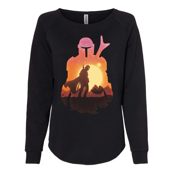 Mando Sunset Illustration Cool Graphic Womens California Wash Sweatshirt