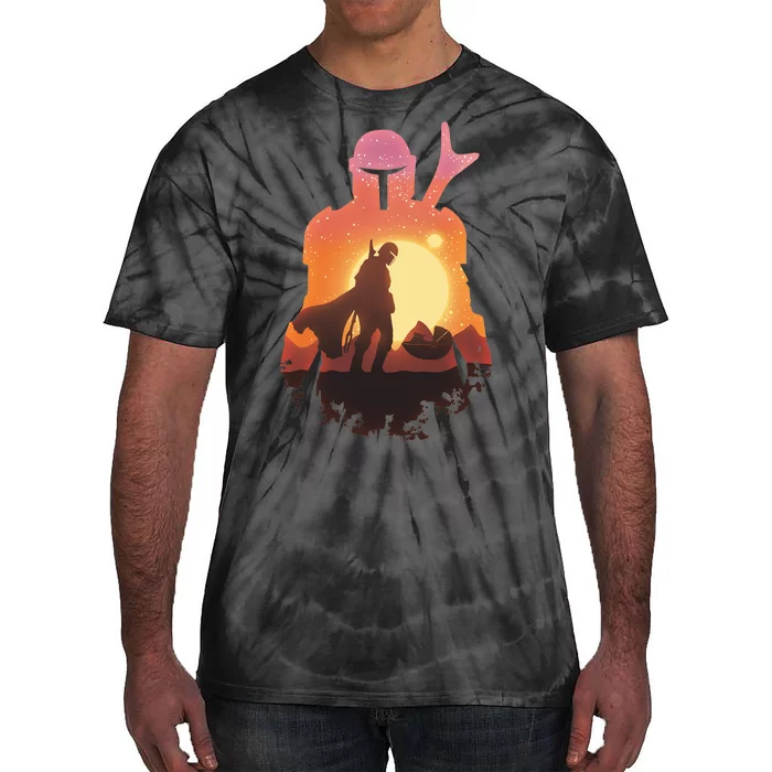 Mando Sunset Illustration Cool Graphic Tie-Dye T-Shirt