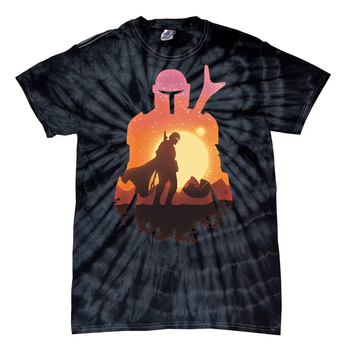 Mando Sunset Illustration Cool Graphic Tie-Dye T-Shirt