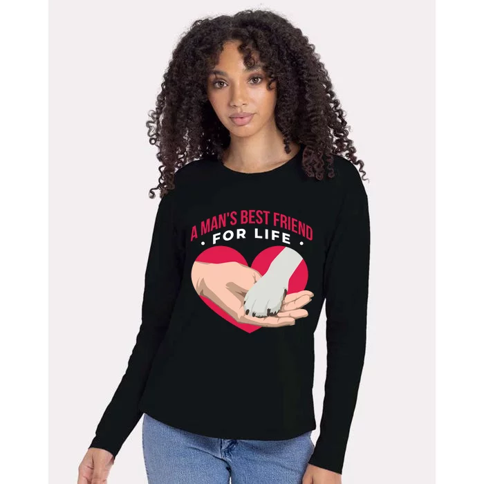 Man's Best Friend For Life Dog Womens Cotton Relaxed Long Sleeve T-Shirt