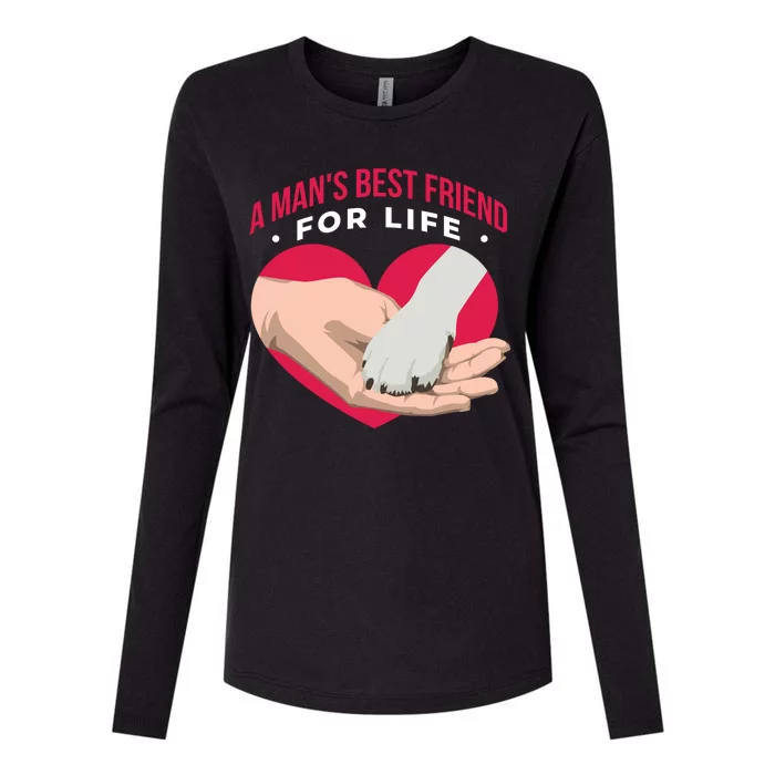 Man's Best Friend For Life Dog Womens Cotton Relaxed Long Sleeve T-Shirt