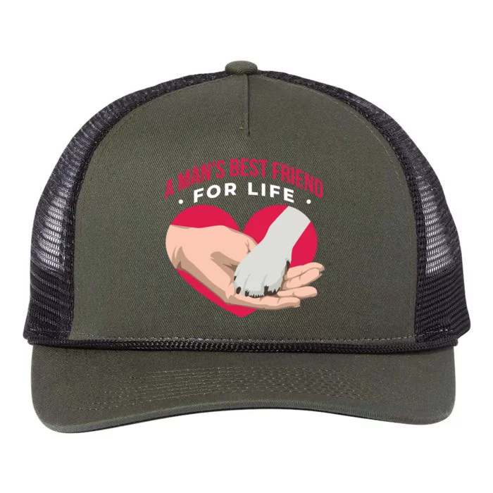 Man's Best Friend For Life Dog Retro Rope Trucker Hat Cap