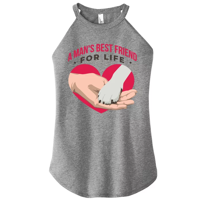 Man's Best Friend For Life Dog Women’s Perfect Tri Rocker Tank