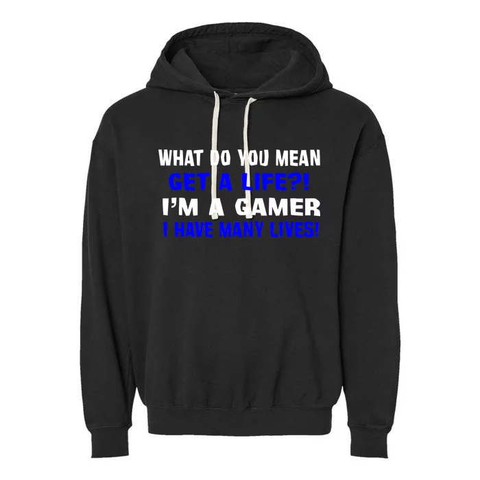 Many Lives Gamer Garment-Dyed Fleece Hoodie