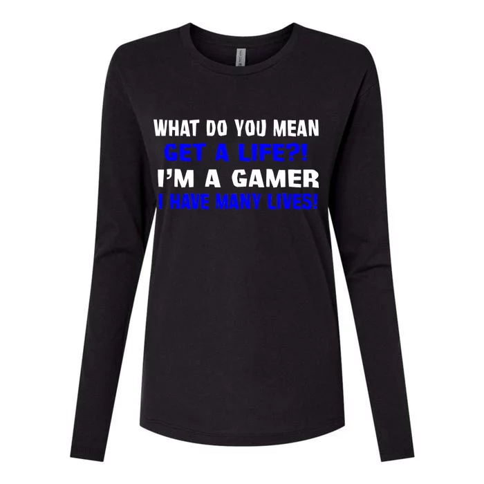 Many Lives Gamer Womens Cotton Relaxed Long Sleeve T-Shirt