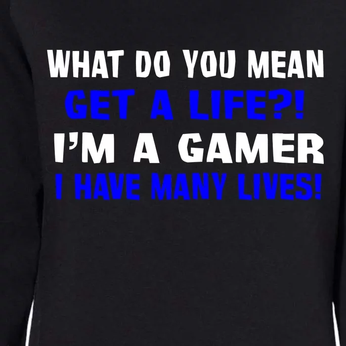 Many Lives Gamer Womens California Wash Sweatshirt