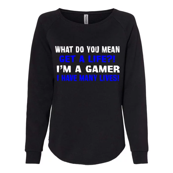 Many Lives Gamer Womens California Wash Sweatshirt