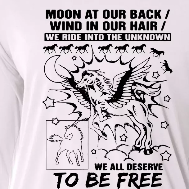 Moon At Our Back Wind In Our Hair We Ride Into The Unknown Cooling Performance Long Sleeve Crew