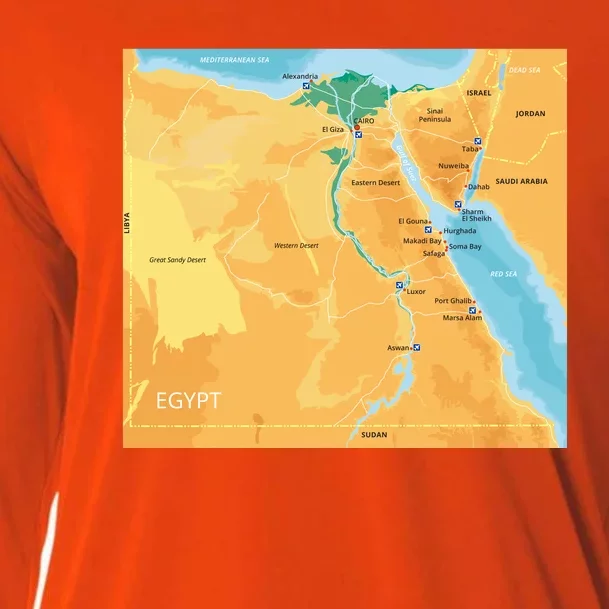 Map of Egypt Cooling Performance Long Sleeve Crew