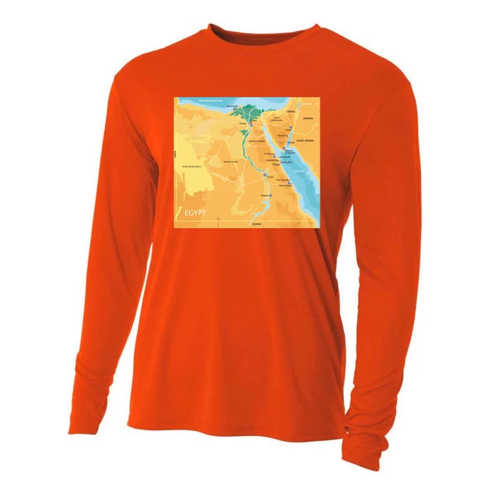 Map of Egypt Cooling Performance Long Sleeve Crew