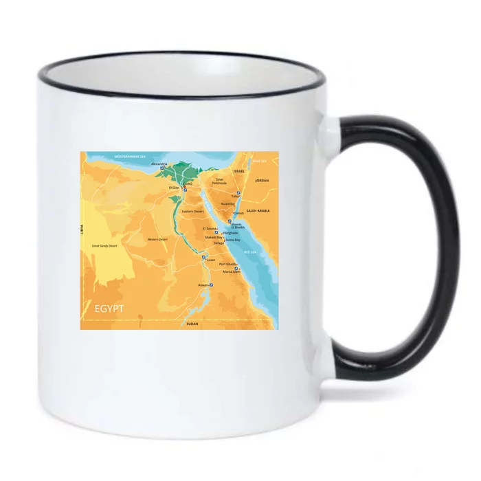 Map of Egypt Black Color Changing Mug