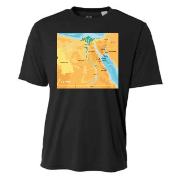 Map of Egypt Cooling Performance Crew T-Shirt