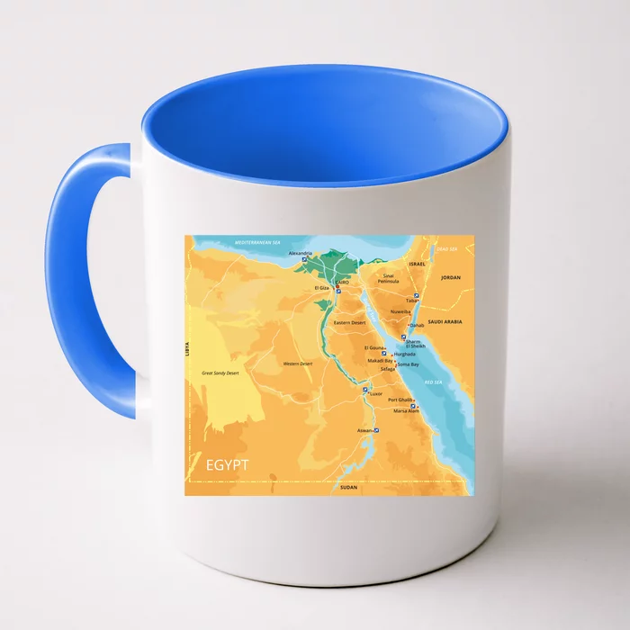 Map of Egypt Front & Back Coffee Mug