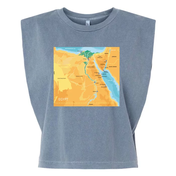 Map of Egypt Garment-Dyed Women's Muscle Tee