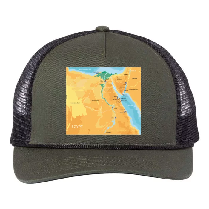 Map of Egypt Retro Rope Trucker Hat Cap