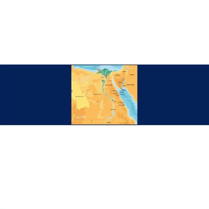 Map of Egypt Bumper Sticker