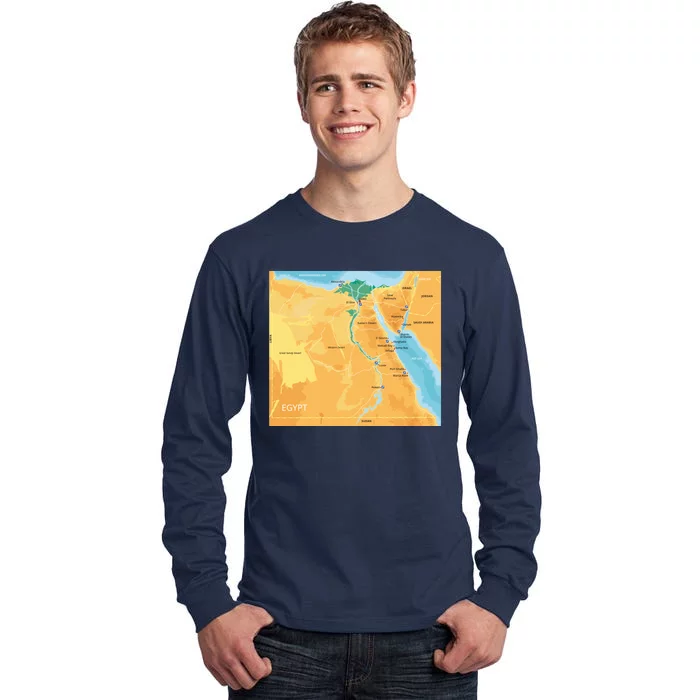 Map of Egypt Tall Long Sleeve T-Shirt