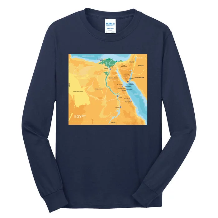 Map of Egypt Tall Long Sleeve T-Shirt