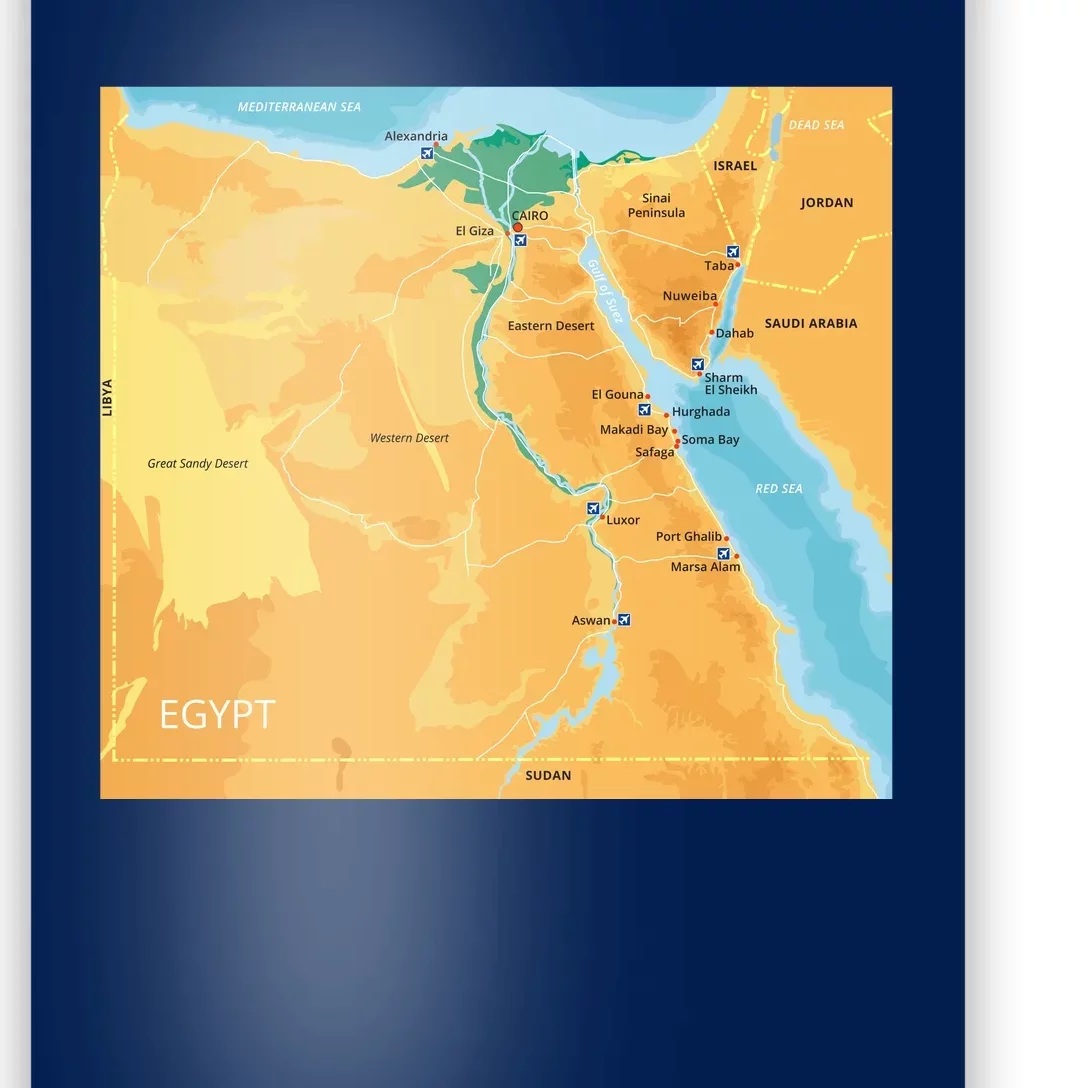 Map of Egypt Poster