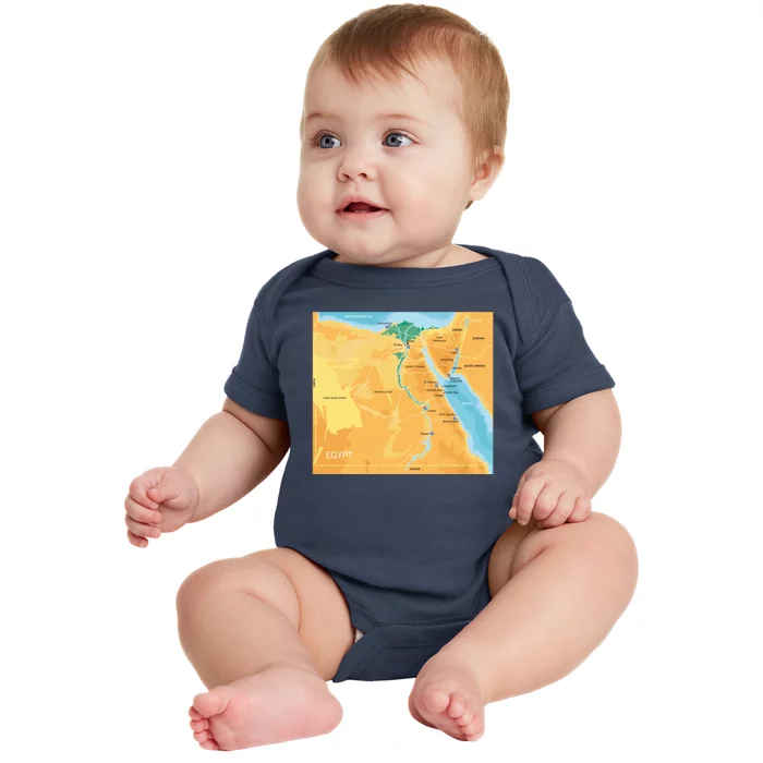 Map of Egypt Baby Bodysuit