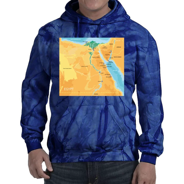 Map of Egypt Tie Dye Hoodie