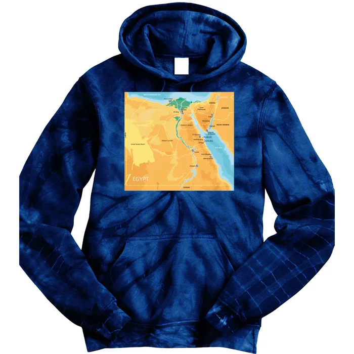 Map of Egypt Tie Dye Hoodie