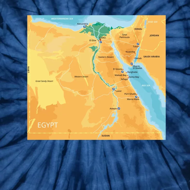 Map of Egypt Tie-Dye T-Shirt