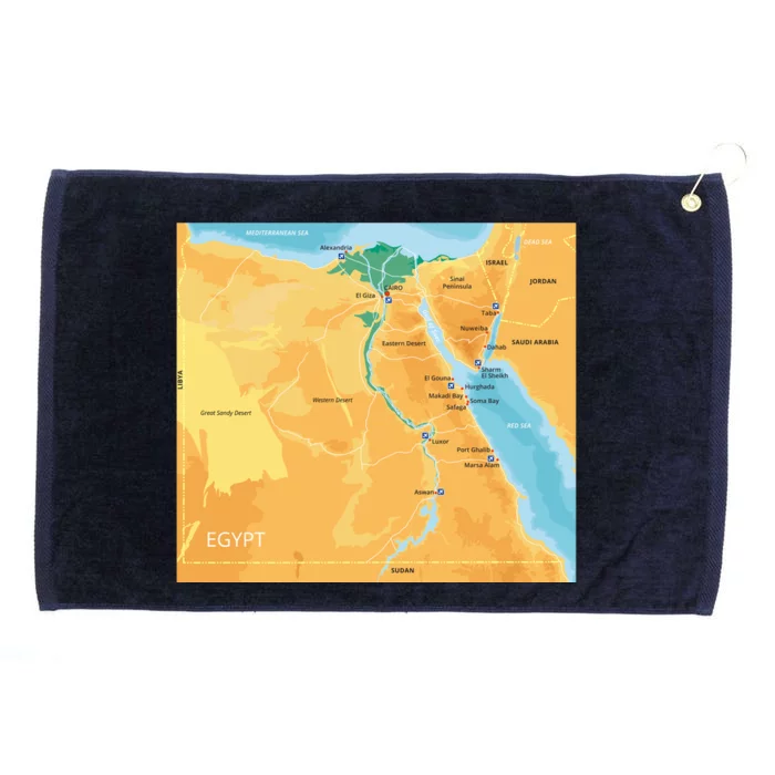 Map of Egypt Grommeted Golf Towel