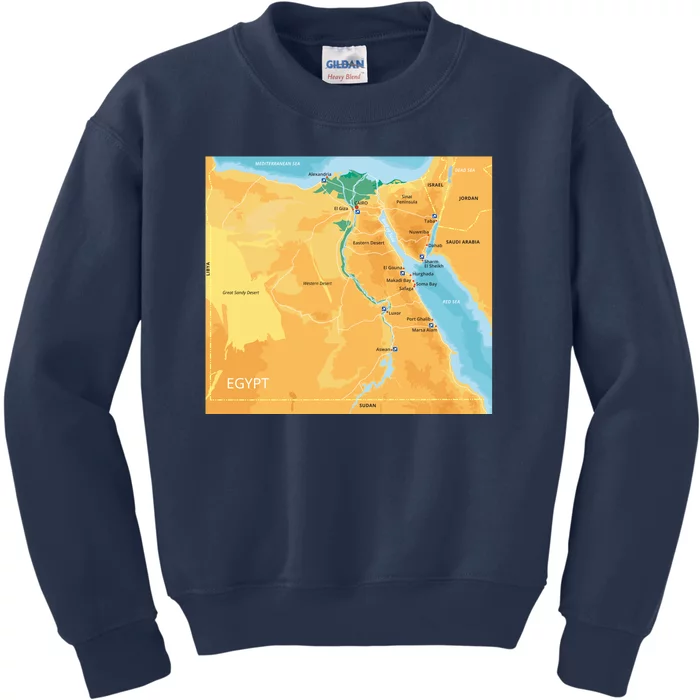 Map of Egypt Kids Sweatshirt